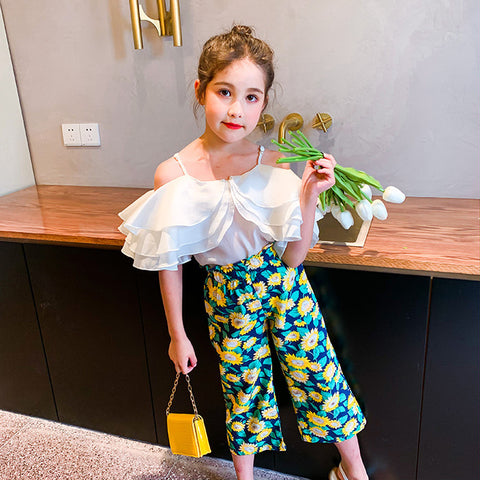 [363373] - Setelan Ootd Fashion Anak Perempuan - Motif Wide Collar