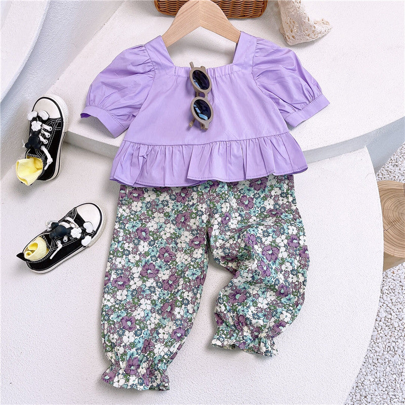 [363391] - Setelan Blouse Fashion Anak Perempuan - Motif Beautiful Flower