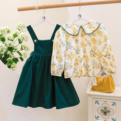 [363413] - Baju Kondangan Fashion Anak Cewek Oneset Setelan Suspender Fashion Anak Perempuan - Motif Flower Propagating