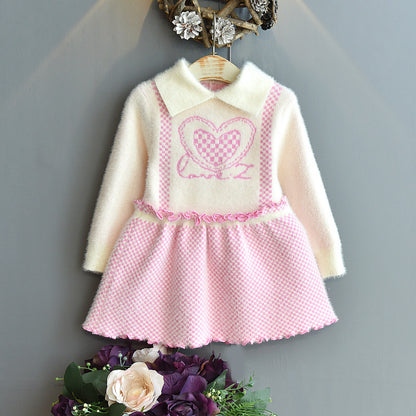 [363450] - Dress Anak Fashion Import - Motif Knitted Love