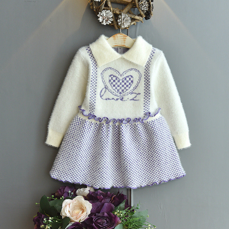 [363450] - Dress Anak Fashion Import - Motif Knitted Love
