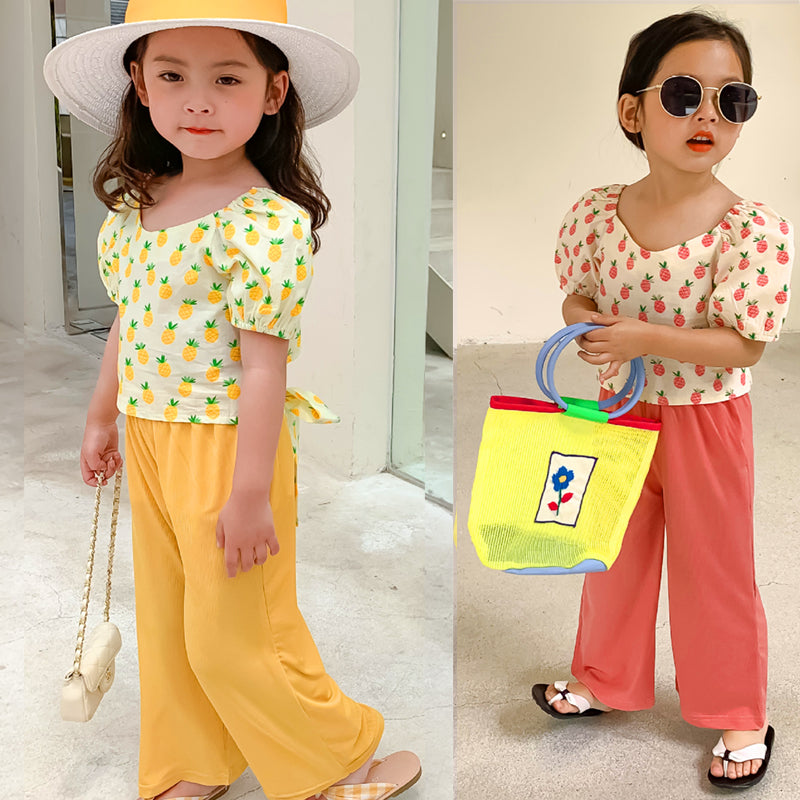 [363461] - Setelan Blouse Celana Panjang Kulot Anak Perempuan - Motif Little Pinneapple