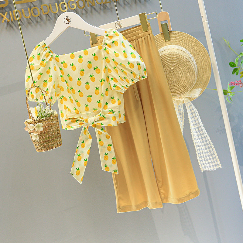 [363461] - Setelan Blouse Celana Panjang Kulot Anak Perempuan - Motif Little Pinneapple