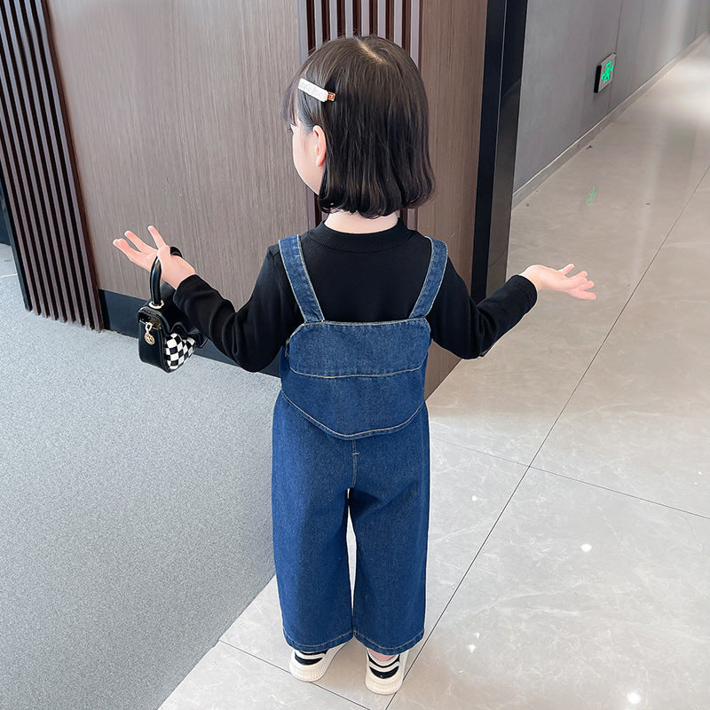 [363542] - Setelan 3 in 1 Inner Rompi Denim Celana Jeans Anak Perempuan - Motif Casual Plain