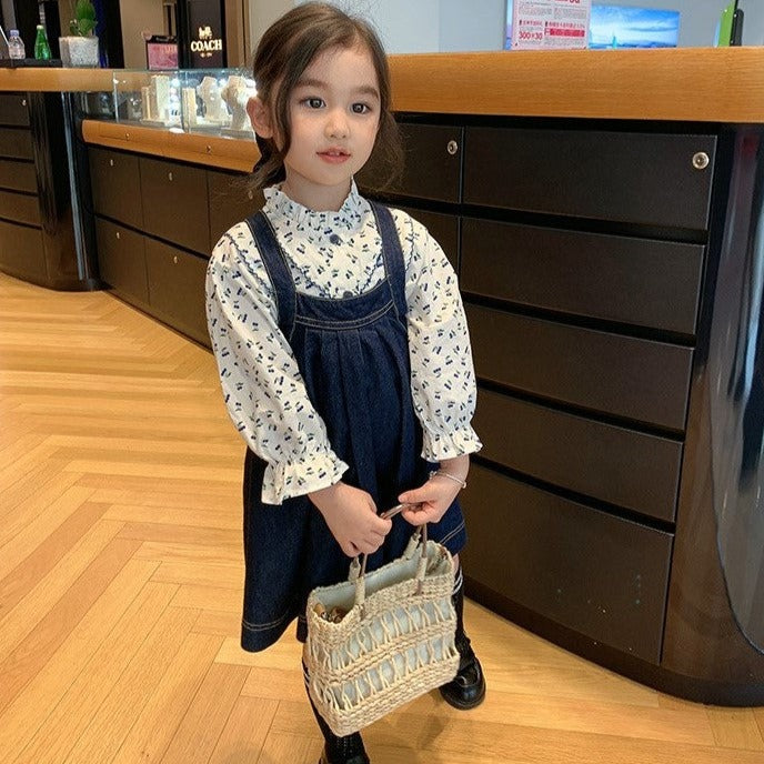 [363544] - Setelan Blouse Overall Kodok Anak Perempuan - Motif Little Lychee