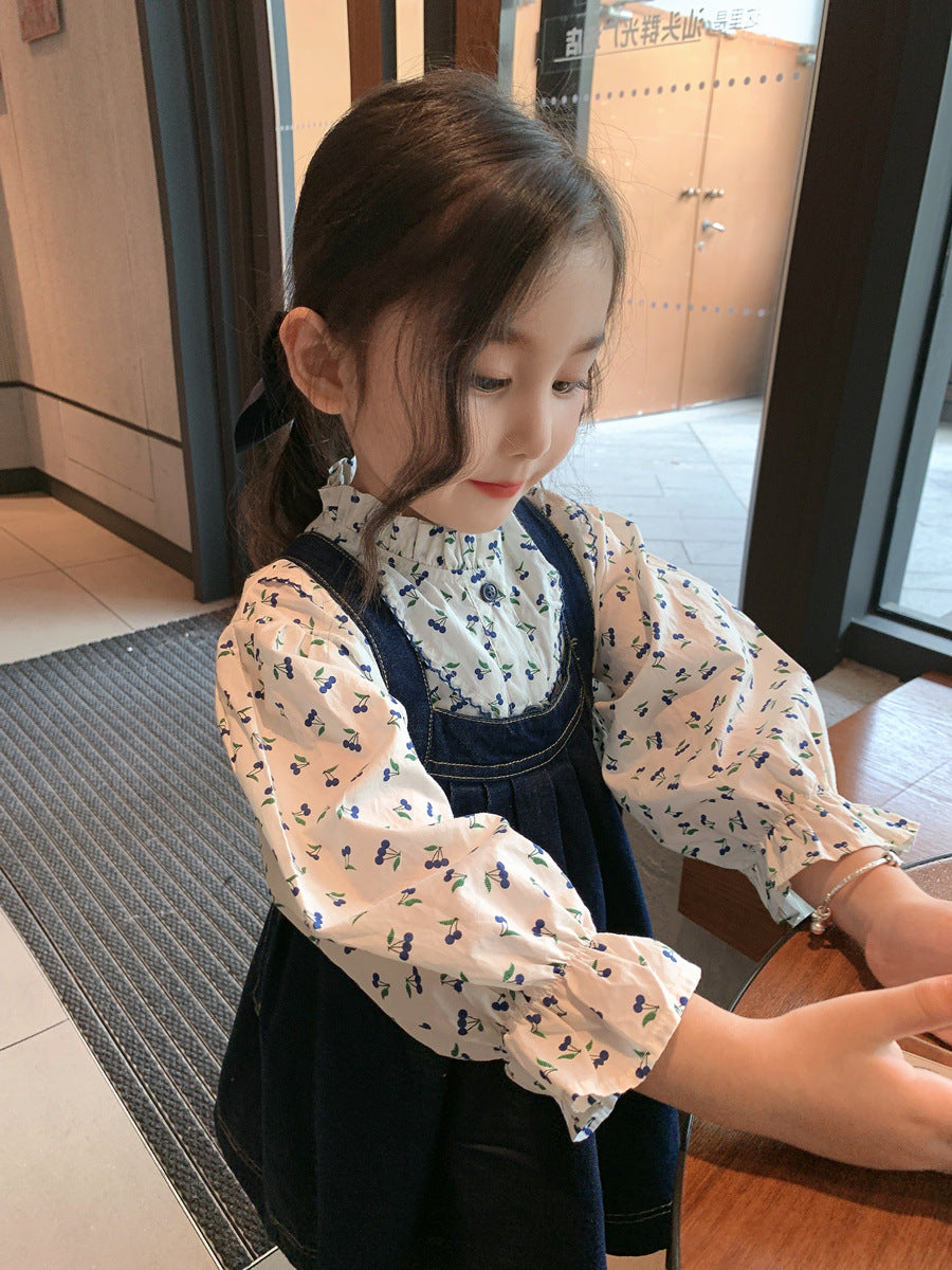 [363544] - Setelan Blouse Overall Kodok Anak Perempuan - Motif Little Lychee