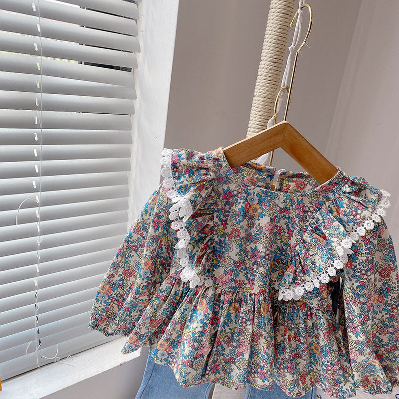 [363552] - Setelan Baju Fashion Blouse Bunga Celana Cutbray Anak Perempuan Cewek - Motif Pants Flowers