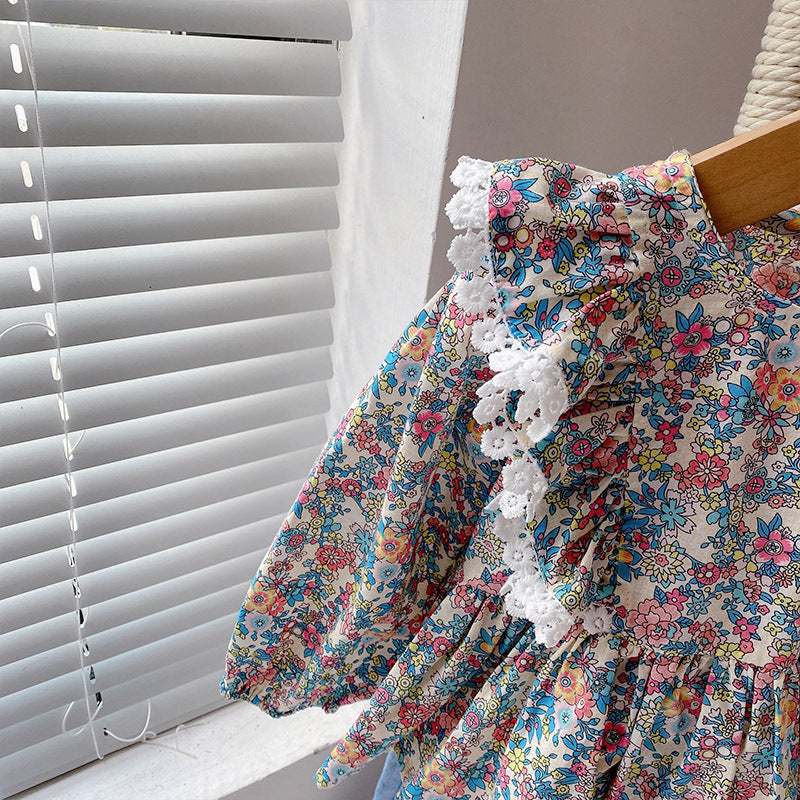 [363552] - Setelan Baju Fashion Blouse Bunga Celana Cutbray Anak Perempuan Cewek - Motif Pants Flowers