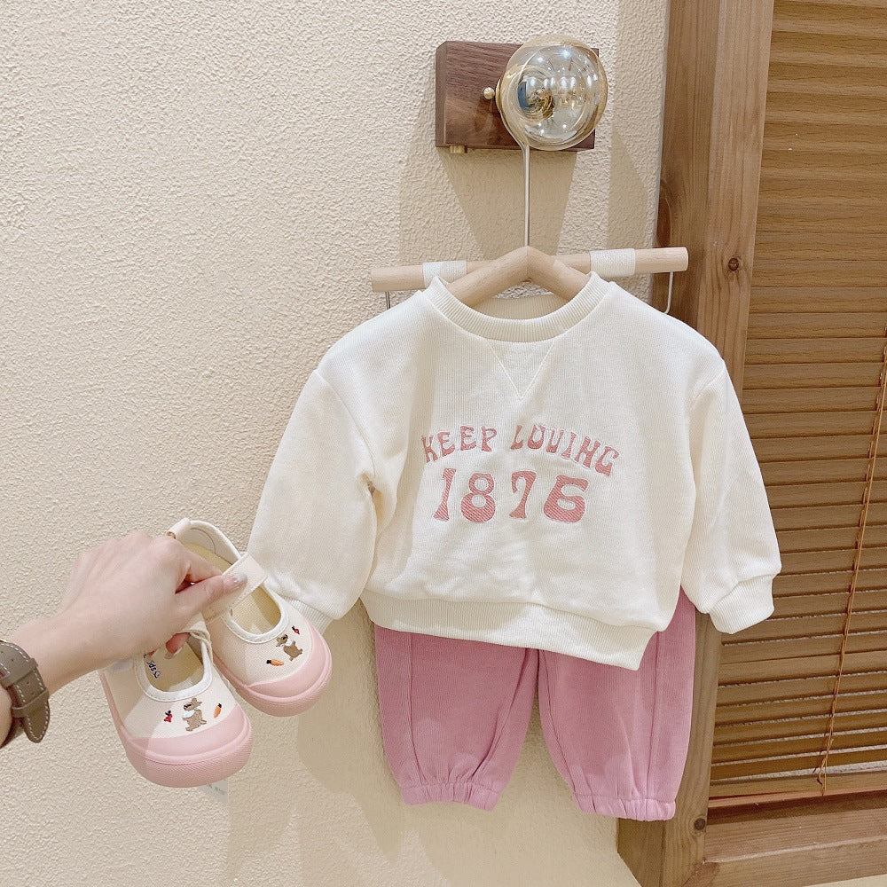 [363598] - Setelan Sweater Celana Jogger Anak Perempuan - Motif Like Numbers