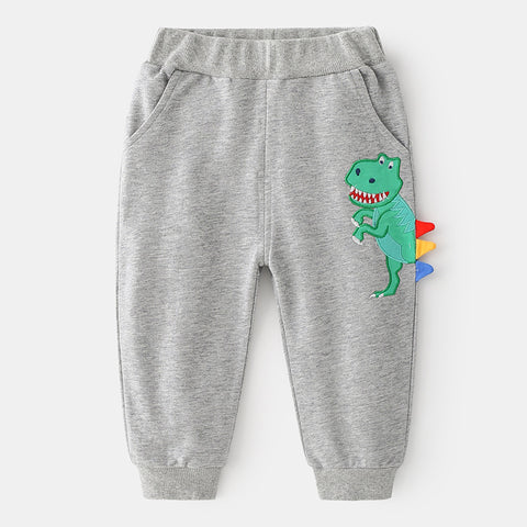 [366166-GRAY] - Bawahan Anak / Celana Jogger Import Anak - Motif 3D Spiked Dino