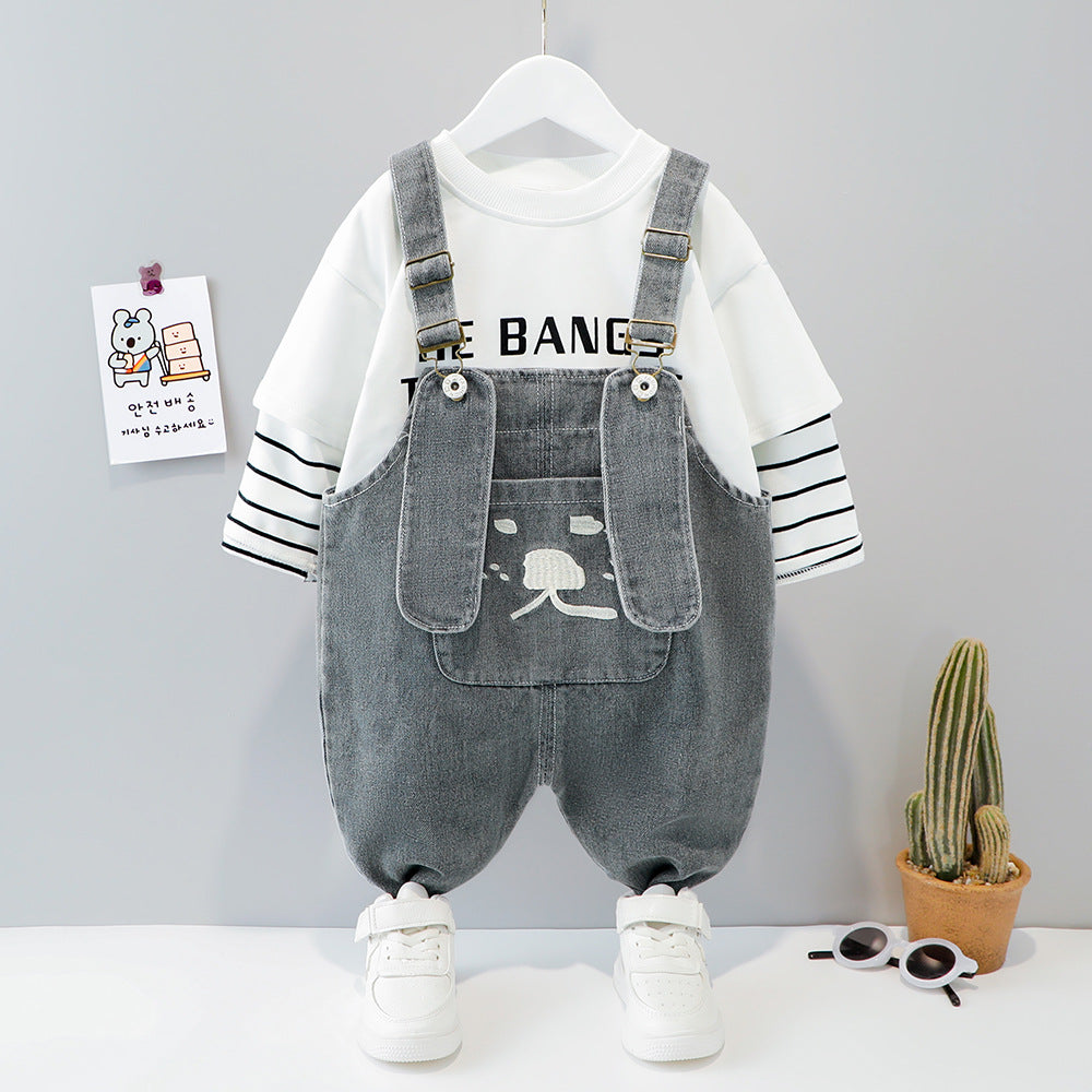 [367142] - Setelan Overall Anak - Motif Dog Face