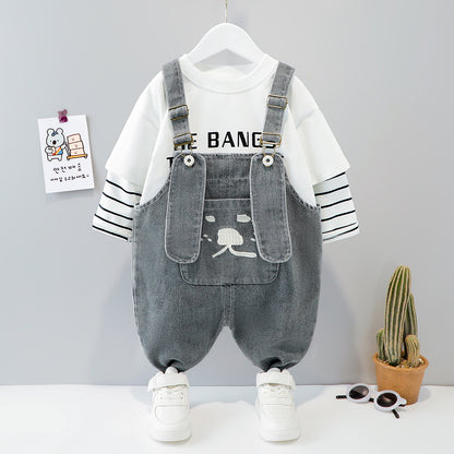 [367142] - Setelan Overall Anak Import - Motif Dog Face