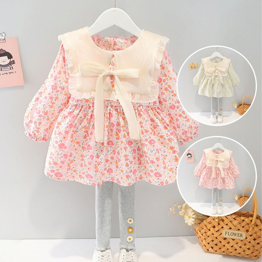 [367145] - Setelan Ootd Trendy Import Anak - Motif Flower Flakes