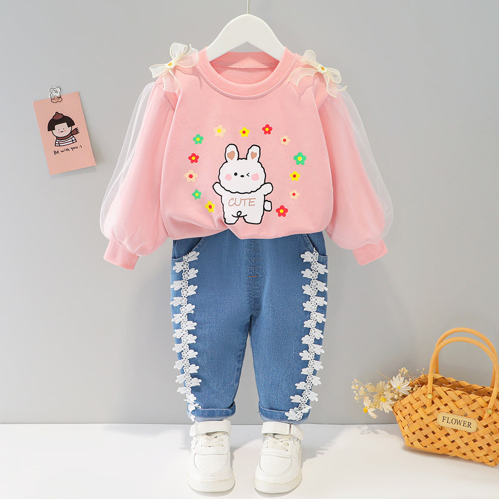 [367148] - Setelan Anak Import Trendy - Motif Cheer Rabbit