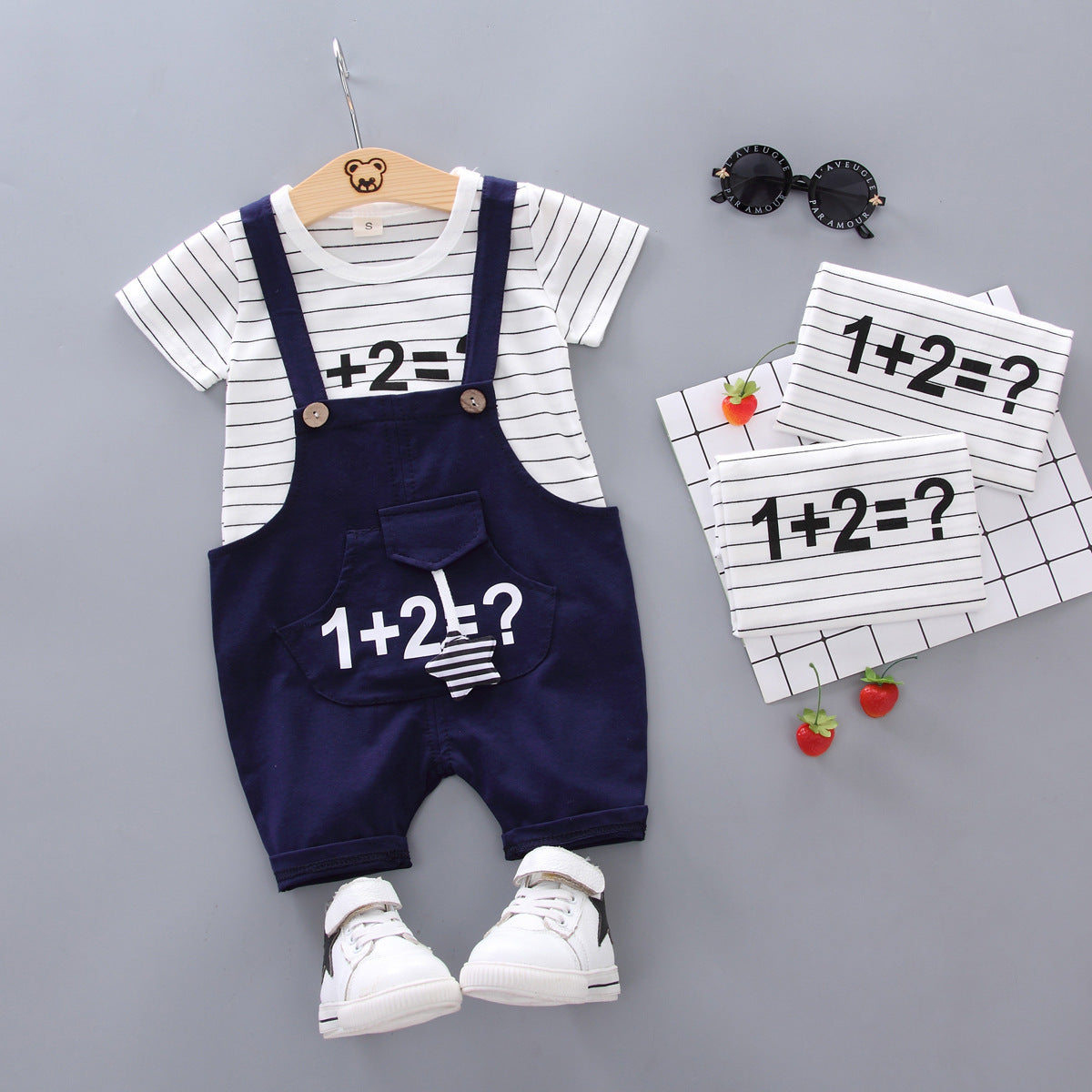 [368156] - Setelan Keren Overall Anak - Motif Learn to Count