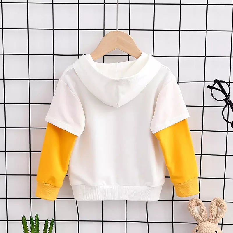 [368208-WHITE] - Setelan Keren Sweater Hoodie Anak - Motif Hello