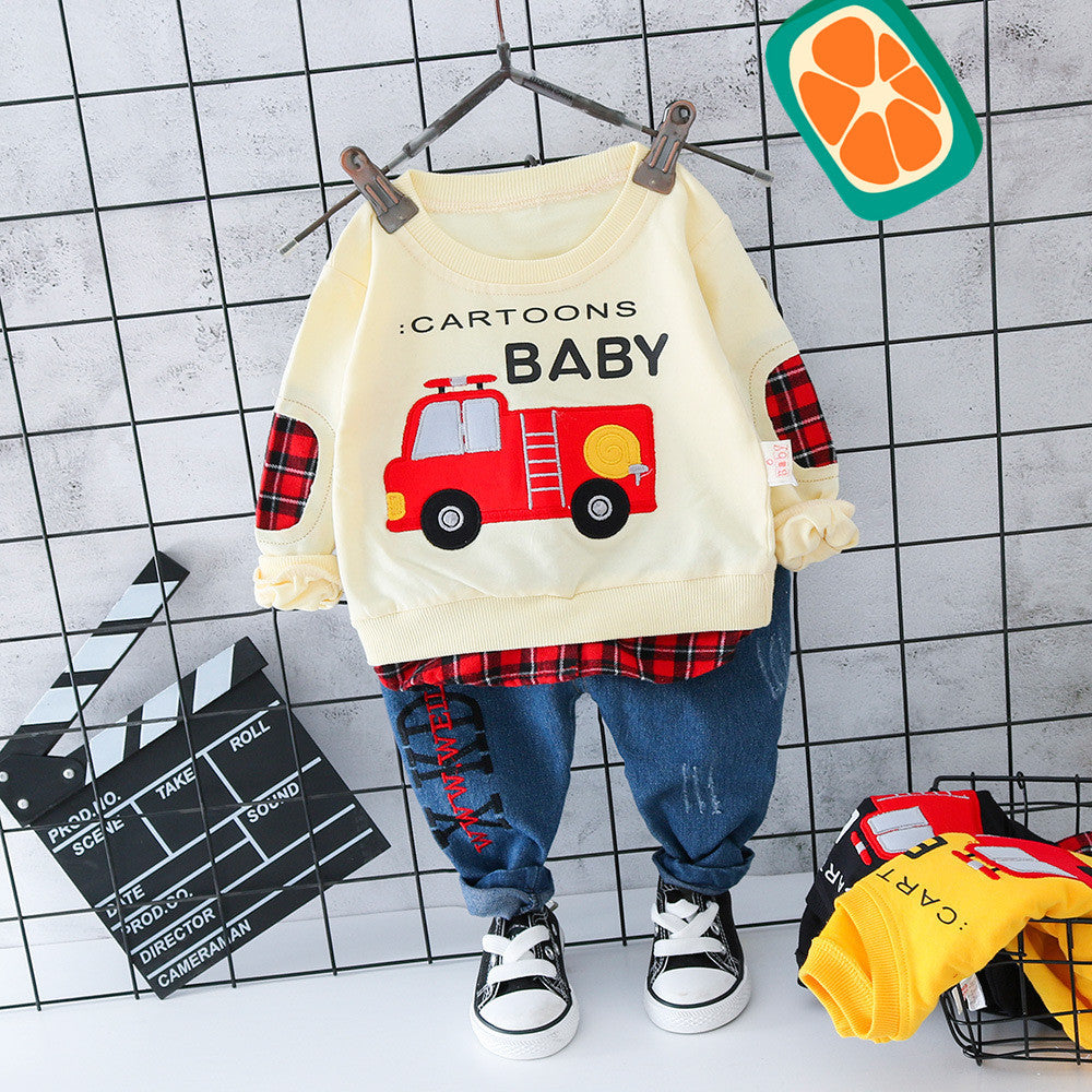 [368214-WHITE] - Setelan Keren Sweater Anak - Motif Cartoons Baby