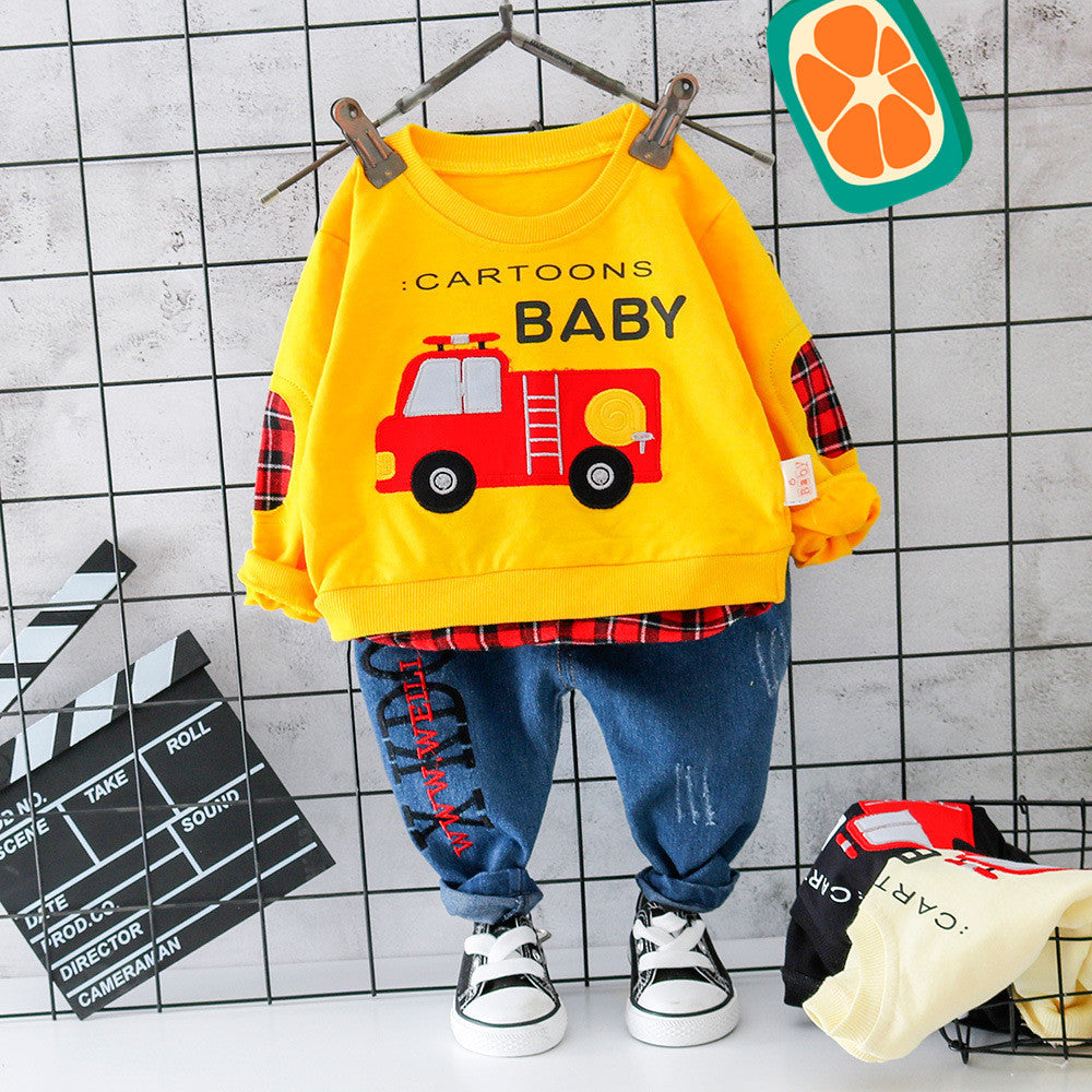 [368214-YELLOW] - Setelan Keren Sweater Anak Import - Motif Cartoons Baby