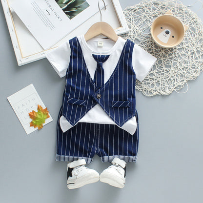 [368230-NAVY] - Setelan Formal Keren Anak - Motif Tie Lines