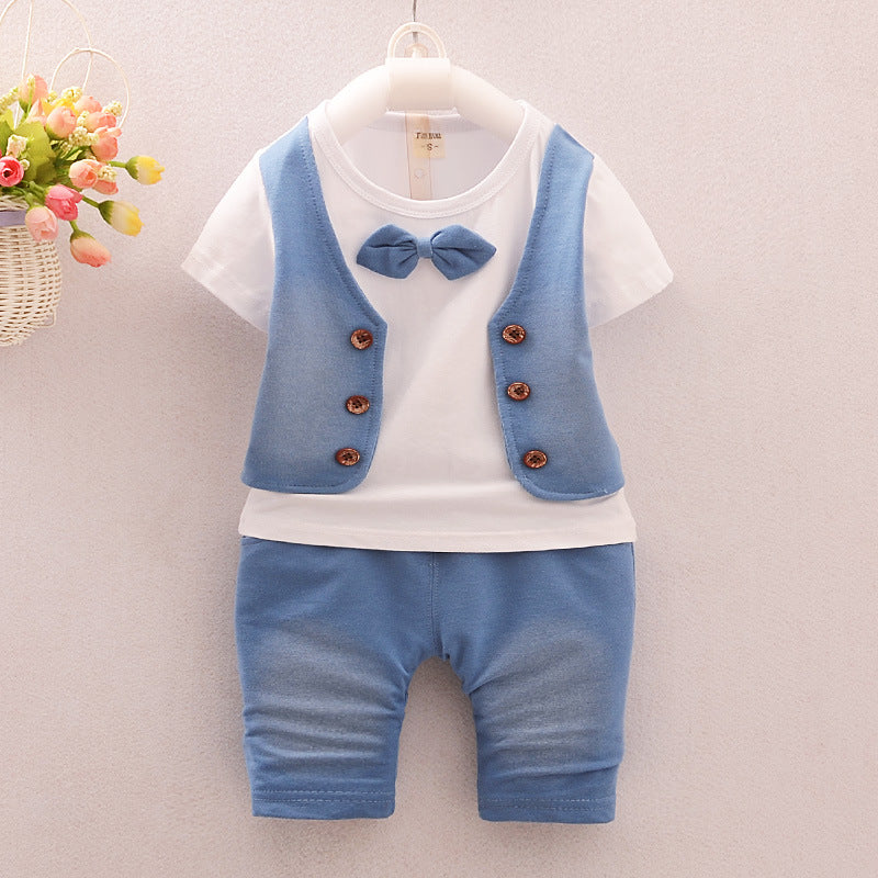 [368273] - Setelan Kaos Formal Anak - Motif Combined Suit