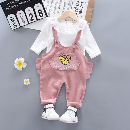 [368293] - Baju Setelan Overall Anak - Motif Fat Bee