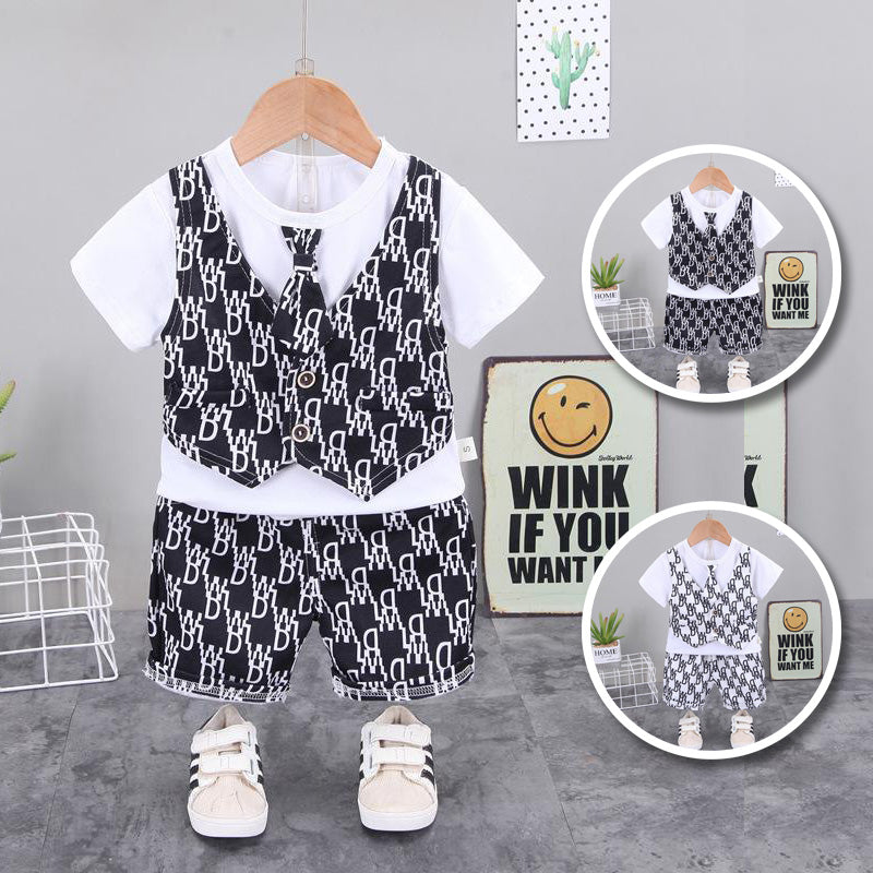 [368334] - Setelan Kaos Formal Fashion Anak - Motif Outer Vest