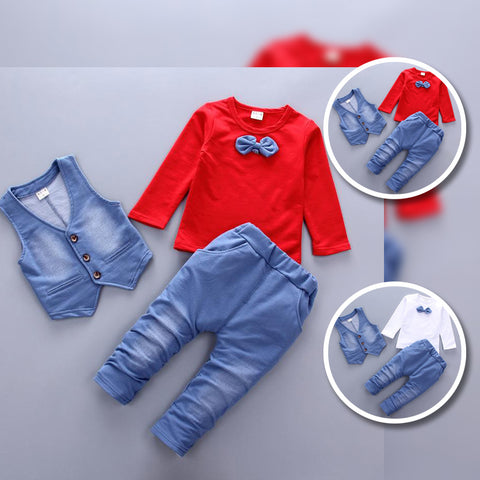 [368342] - Setelan Kaos 3 In 1 Fashion Anak - Motif Ribbon Tie