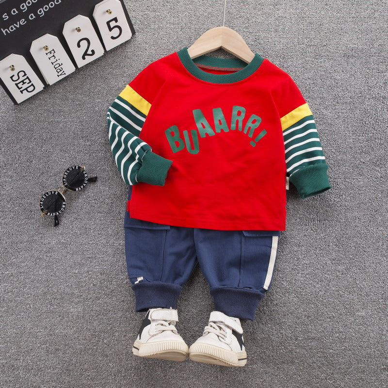 [368347] - Setelan Ootd Keren Fashion Anak - Motif Stripe Arm