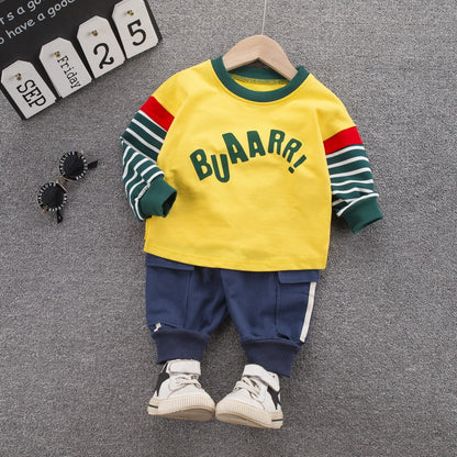 [368347] - Setelan Ootd Keren Fashion Anak - Motif Stripe Arm