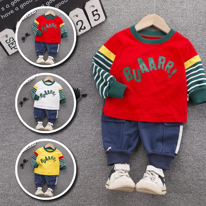 [368347] - Setelan Ootd Keren Fashion Anak - Motif Stripe Arm