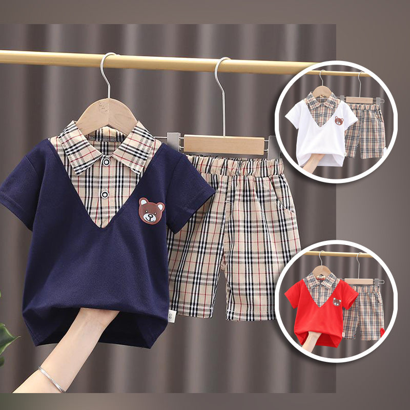 [368352] - Setelan Kaos Formal Fashion Anak Import - Motif Bear Face