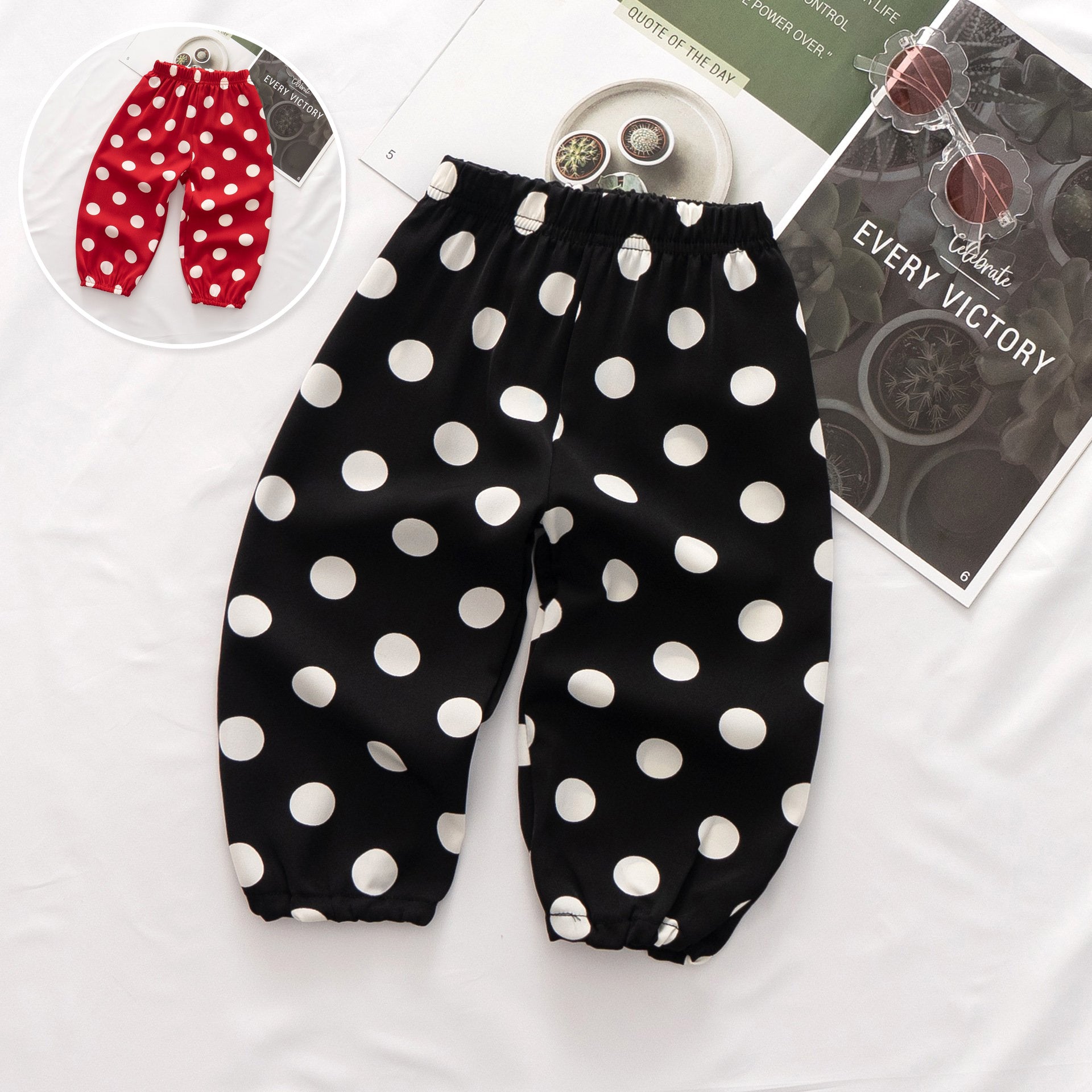 [368366] - Celana Harem Anak Perempuan - Motif Round Spots