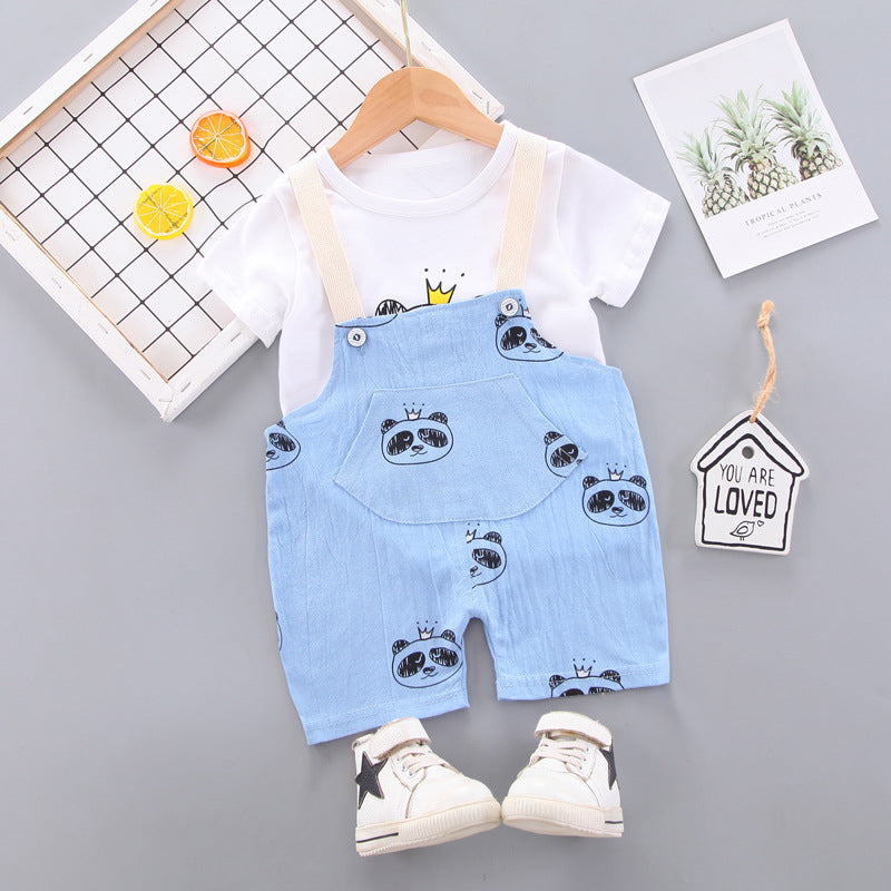 [368369] - Setelan Overall Anak Perempuan - Motif Panda Face