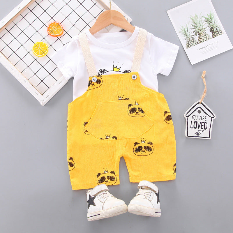 [368369] - Setelan Overall Anak Perempuan - Motif Panda Face