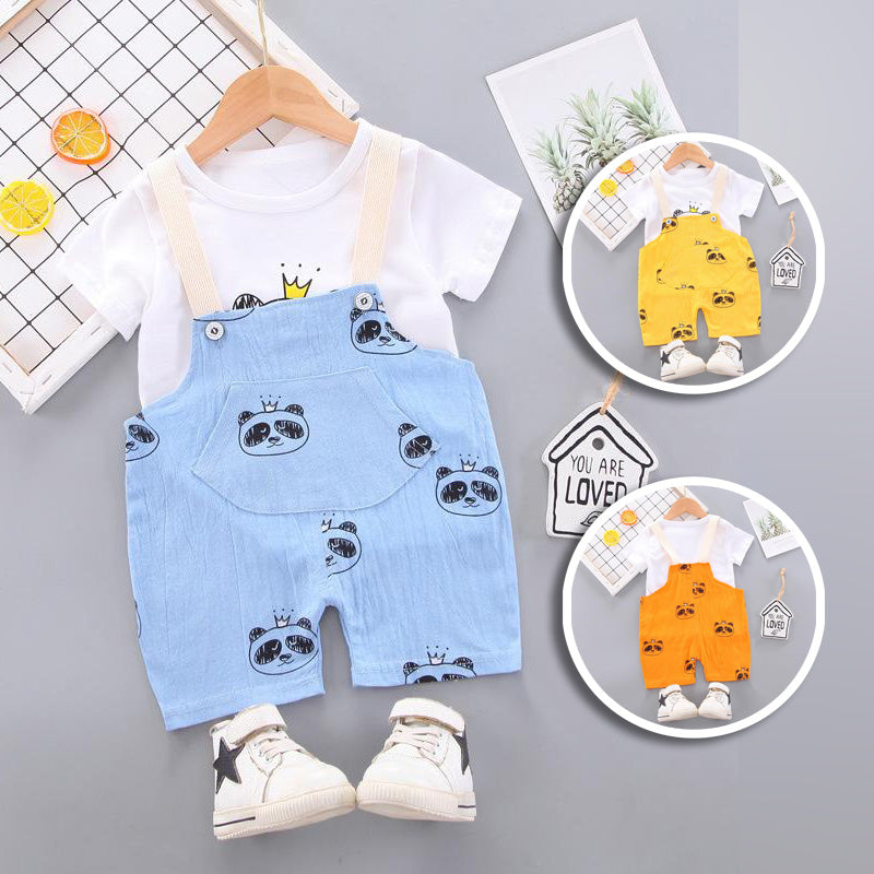 [368369] - Setelan Overall Anak Perempuan - Motif Panda Face