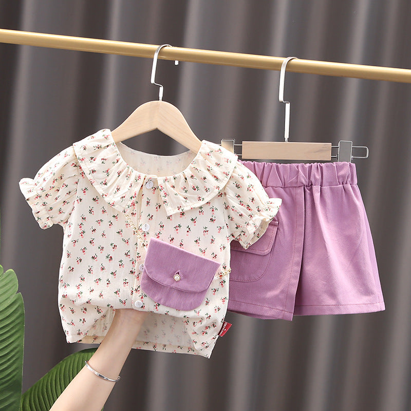 [368375] - Setelan Blouse Anak Perempuan Stylish - Motif Lace Collar