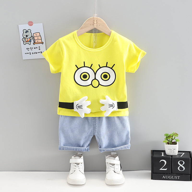 [368376] - Setelan Kaos Fashion Anak - Motif Spongebob