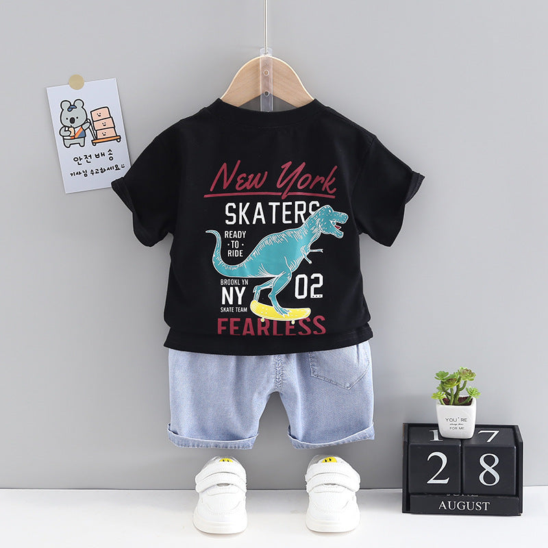 [368377] - Setelan Kaos Fashion Anak - Motif Ancient Dino