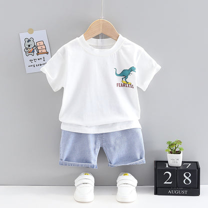 [368377] - Setelan Kaos Fashion Anak - Motif Ancient Dino