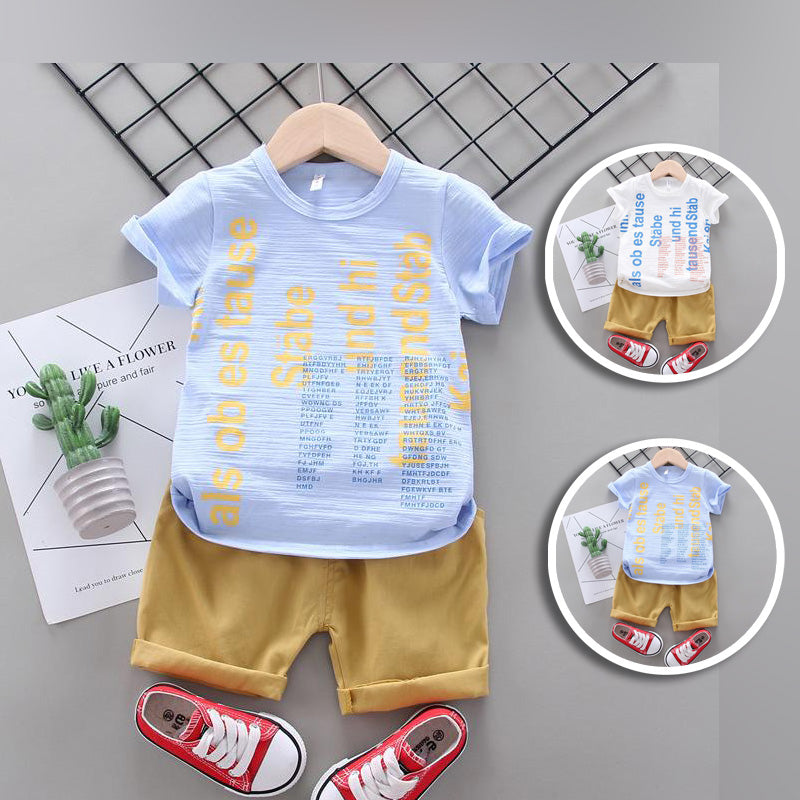 [368385] - Setelan Kaos Fashion Anak - Motif Alphabet