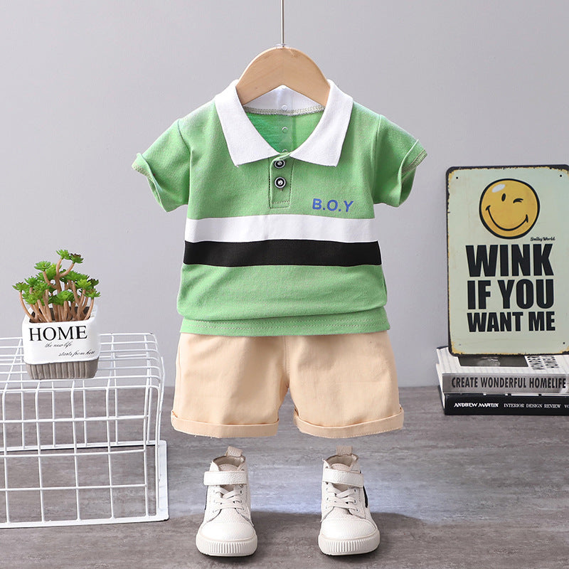 [368386] - Setelan Kaos Polo Fashion Anak - Motif Transverse