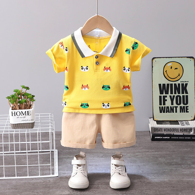 [368387] - Setelan Kaos Polo Fashion Anak - Motif Animal Face