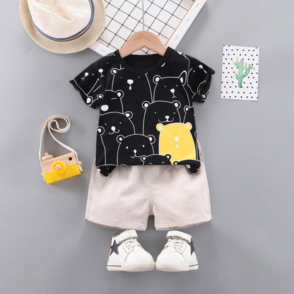 [368408] - Setelan Kaos Fashion Anak - Motif Animal Face