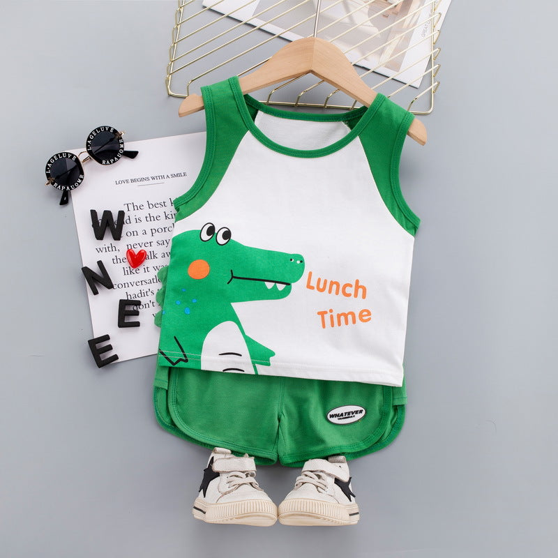 [368412] - Setelan Kaos Fashion Anak Import - Motif Cute Crocodile