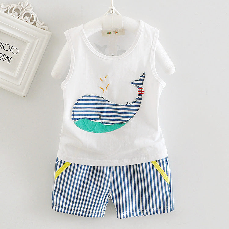[368419] - Setelan Kaos Kutung Anak - Motif Big Whale