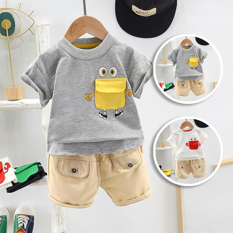 [368420] - Setelan Kaos Fashion Anak - Motif Cute Pouch