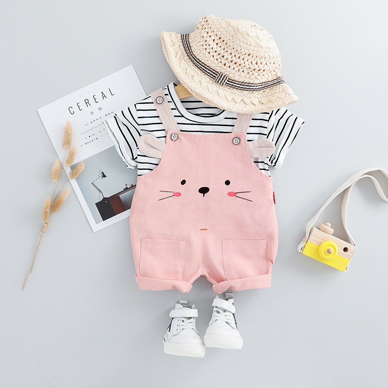 [368426] - Setelan Overall Fashion Anak - Motif Animal Face