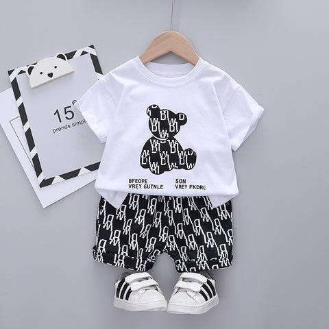 [368428-WHITE] - Setelan Hypes Anak Fashionable - Motif Bear Shadow