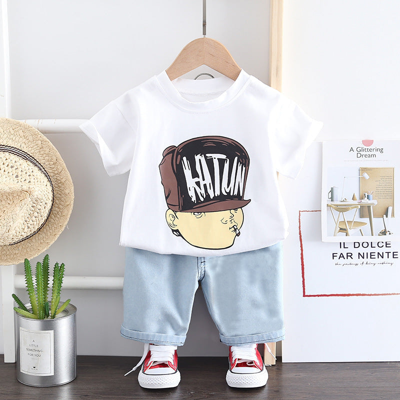 [368441] - Setelan Kaos Fashion Anak Import - Motif Child in Hat