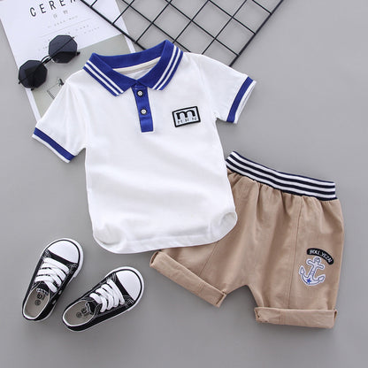 [368443] - Setelan Kaos Polo Fashion Anak - Motif Mini Anchor